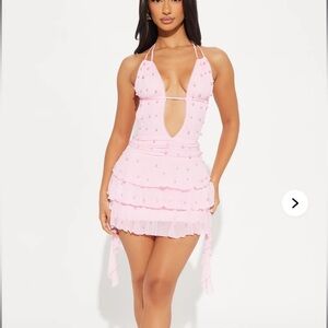 Pink Halter Mini Dress